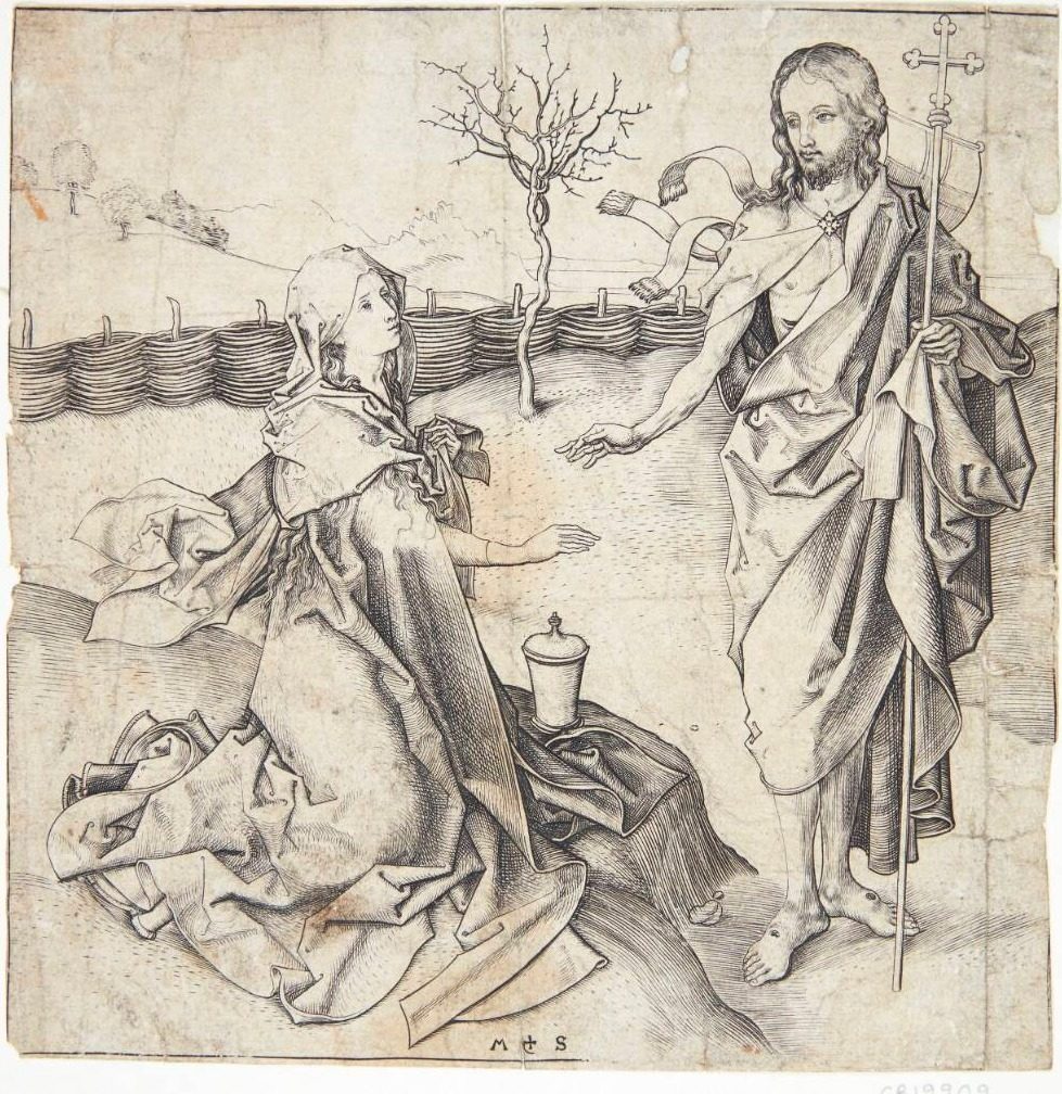 Kristus viser sig for Maria Magdalene by Martin Schongauer