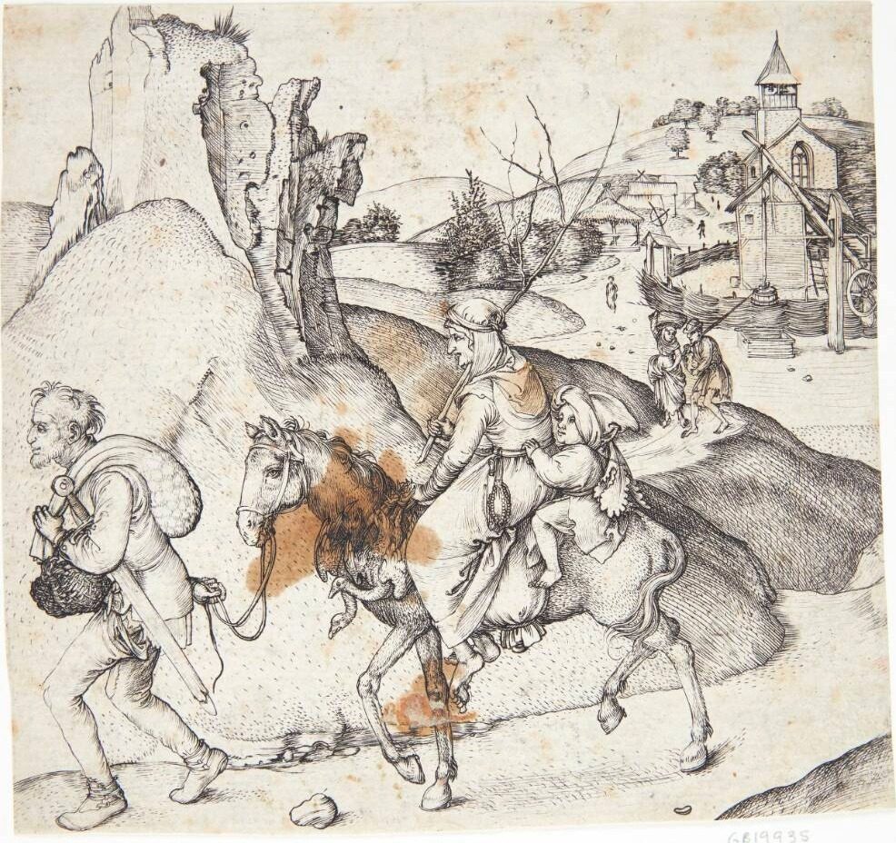 Bondefamilie på vej til marked by Martin Schongauer