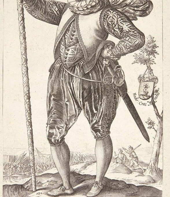 En pikener, vendt mod venstre by Hendrick Goltzius