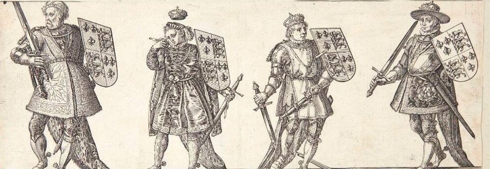Edvard IV, Edvard V, Richard II og Henrik VII by Hendrick Goltzius