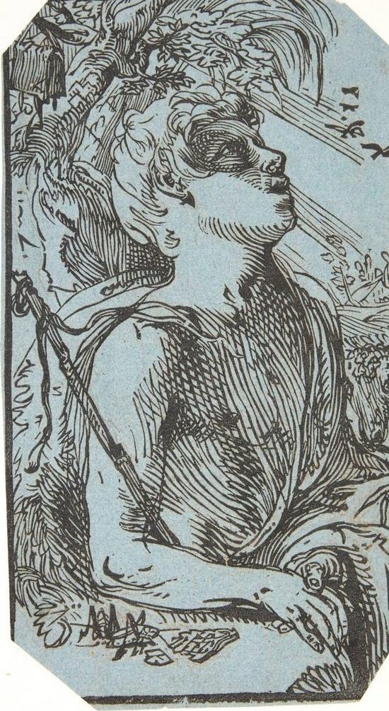 Den unge Johannes Døberen by Hendrick Goltzius