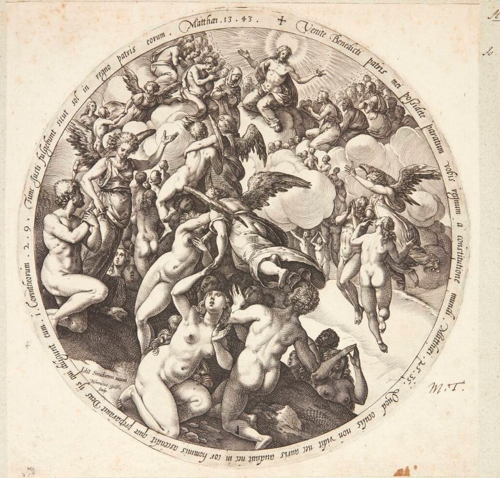 De frelstes optagelse i himlen by Hendrick Goltzius