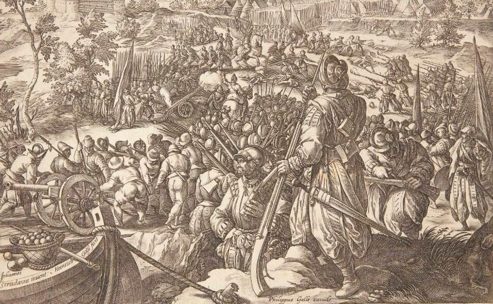 Giovanni de' Medicis død by Hendrick Goltzius