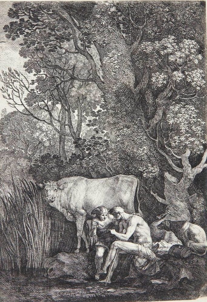 Merkur dysser Argus i søvn by Moyses van Wtenbrouck