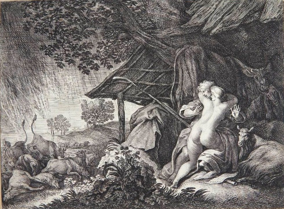 Par søger tilflugt fra en storm by Moyses van Wtenbrouck
