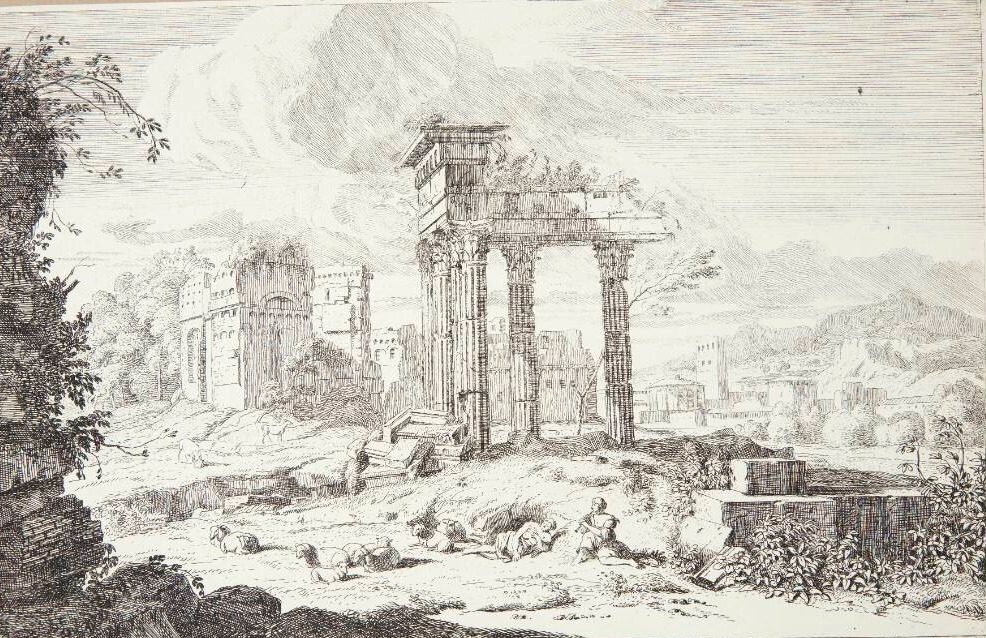 Hyrder i et ruinlandskab by Albert Meyering