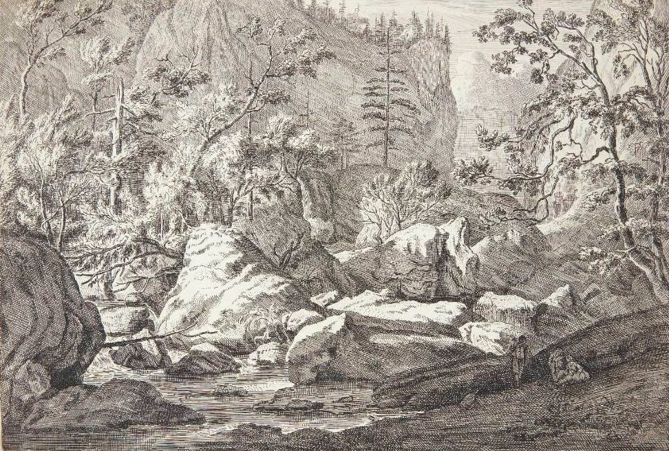 Dal med klipper og træer by Johannes Glauber