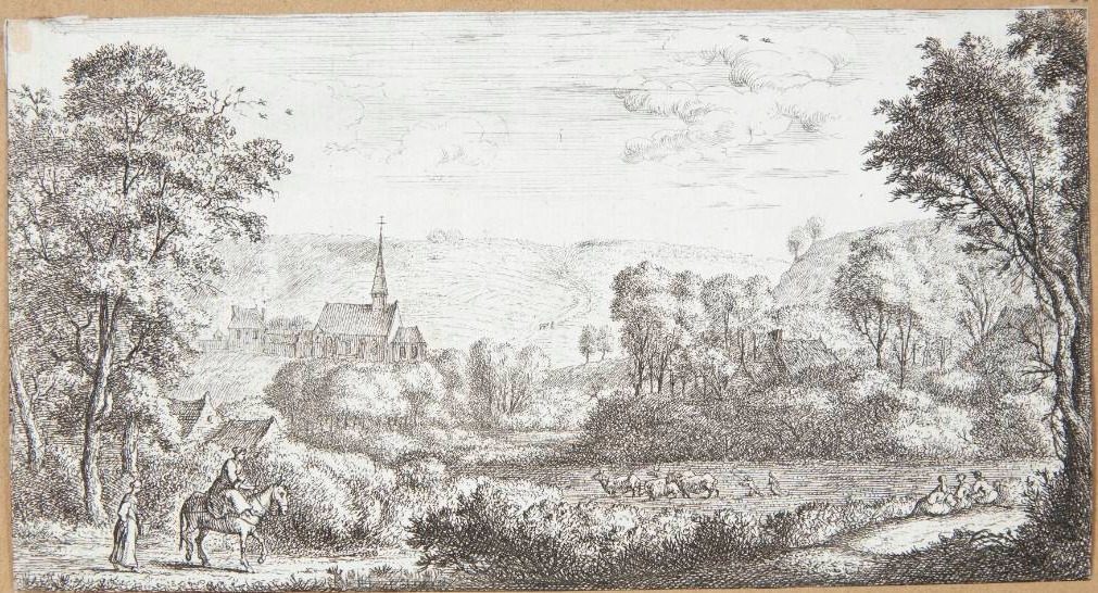 Udsigt over St. Hilaire-vejen, set fra vejen St. Mars nær Longuetoise by Albert Flamen