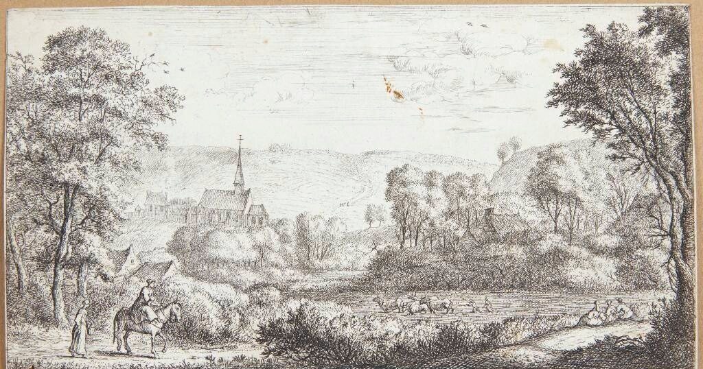 Udsigt over St. Hilaire-vejen, set fra vejen St. Mars nær Longuetoise by Albert Flamen