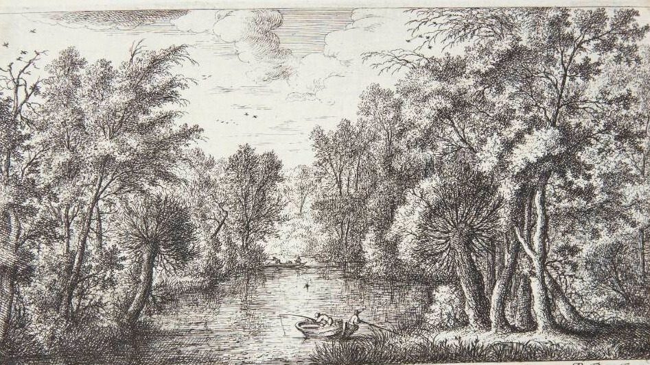 Udsigt over flod ved Longuetoise by Albert Flamen