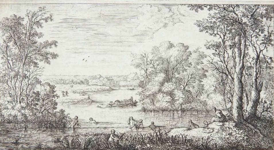 Udsigt mod Anglois' havn nær Charenton by Albert Flamen