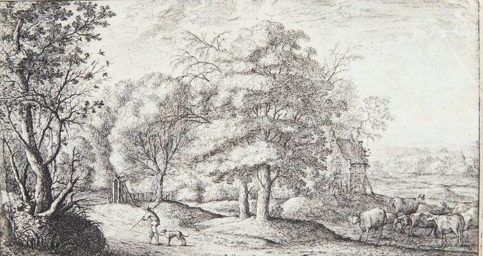 En mand med sin hund by Albert Flamen
