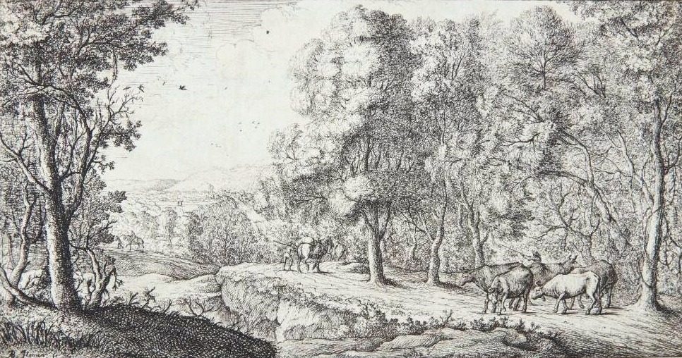 Vej i udkanten af en skov by Albert Flamen
