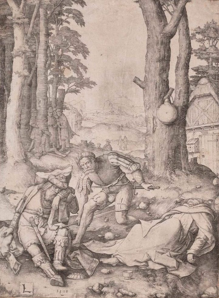Muhammed og munken Sergius by Lucas van Leyden