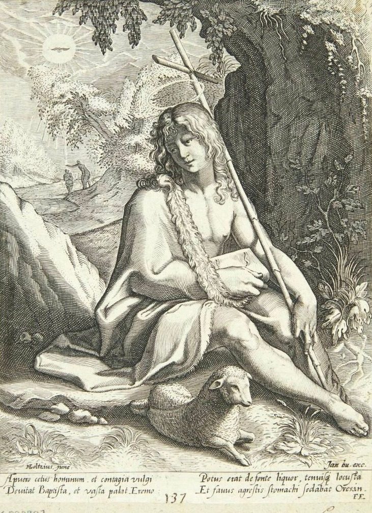 Johannes Døberen i ørkenen by Conrad Goltzius