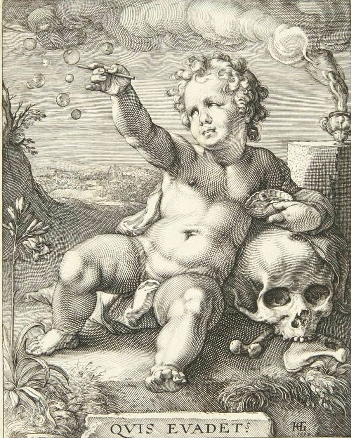 Allegori over livets flygtighed ("Quis Evadet?") by Hendrick Goltzius