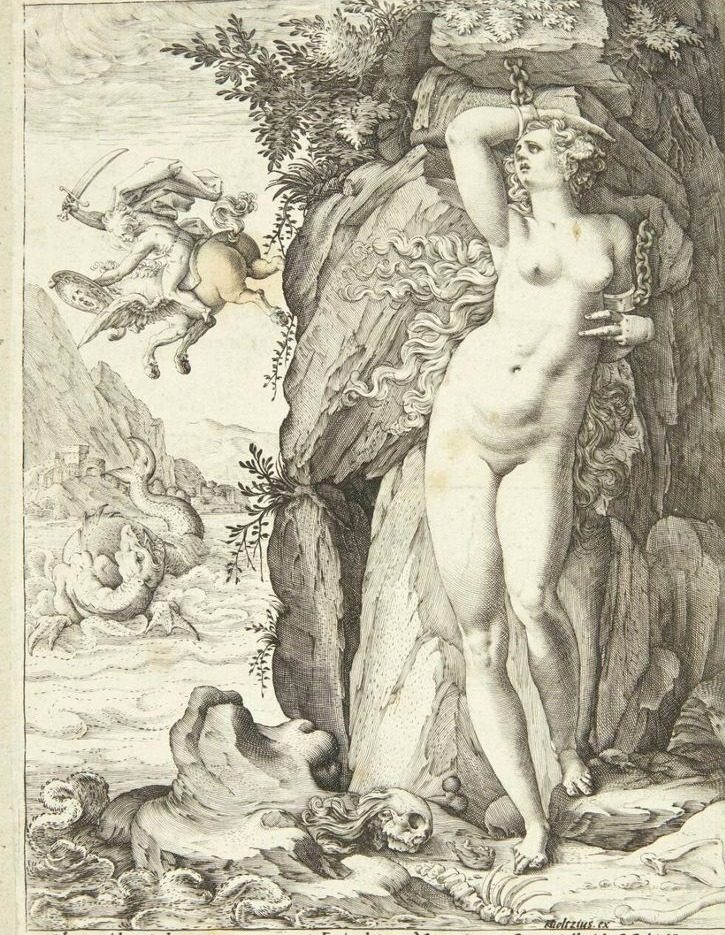 Andromeda befries af Perseus by Ubekendt