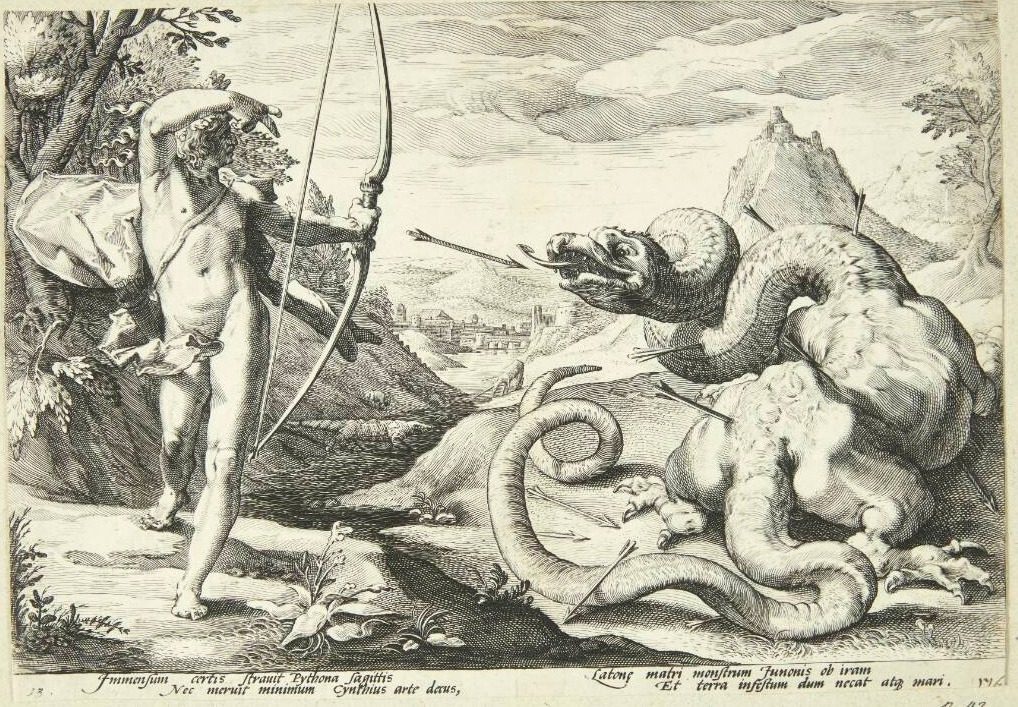 Apollon dræber Python by Ubekendt