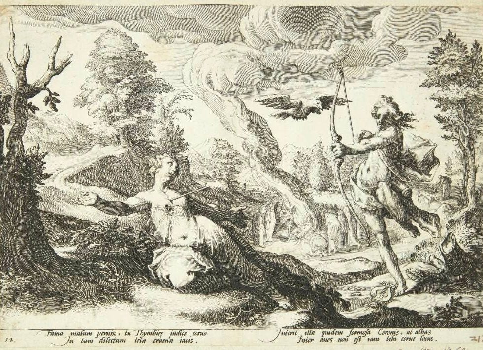 Apollon dræber Koronis by Ubekendt