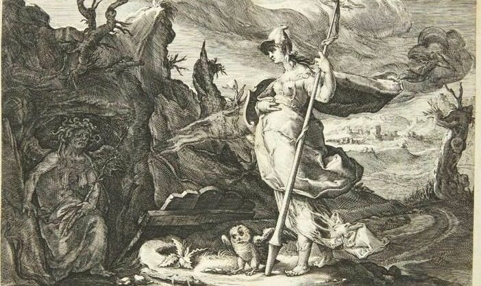 Minerva beordrer misundelse til at fylde Agraulos' hjerte med jalousi by Ubekendt