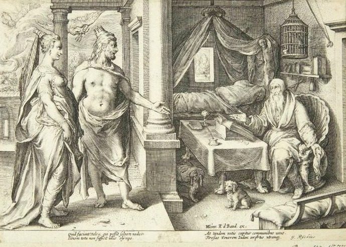 Jupiter og Juno konsulterer Teiresias by Ubekendt