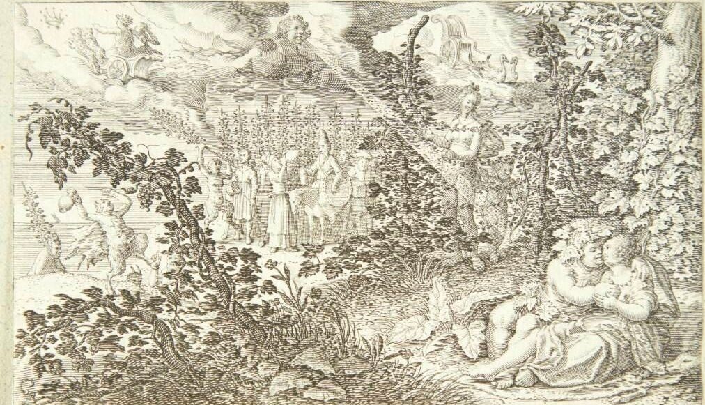 Bakkus og Ariadne by Jacob Matham