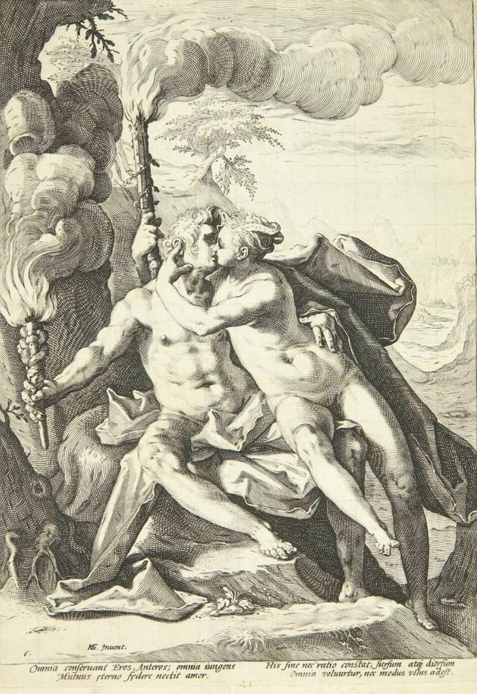 Eros og Anteros by Jacob Matham