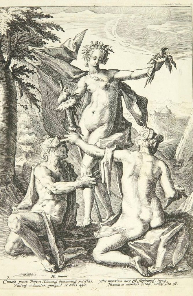 De tre skæbnegudinder by Jacob Matham