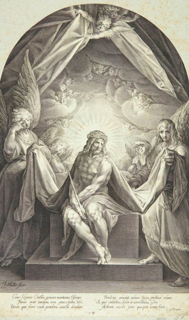 Kristus som smertensmand omgivet af engle by Jan Harmensz. Muller