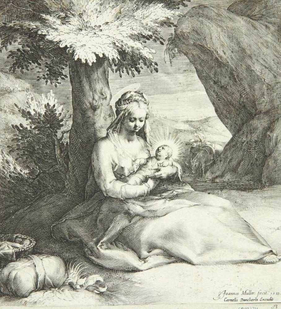 Hvile på flugten fra Egypten by Jan Harmensz. Muller