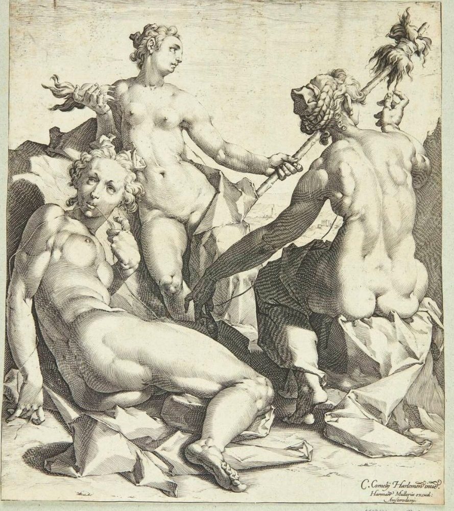 De tre skæbnegudinder by Jan Harmensz. Muller