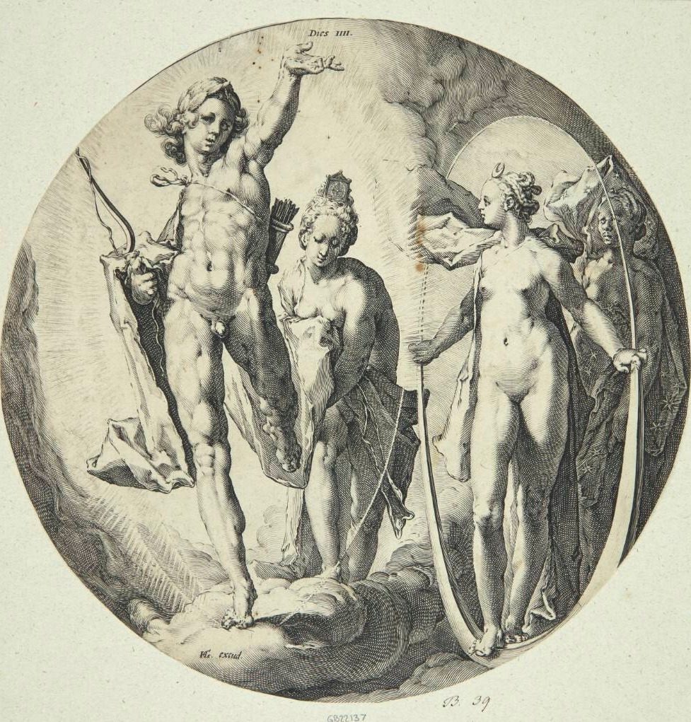 Gud skaber himmellegemerne (Dies IIII) by Jan Harmensz. Muller