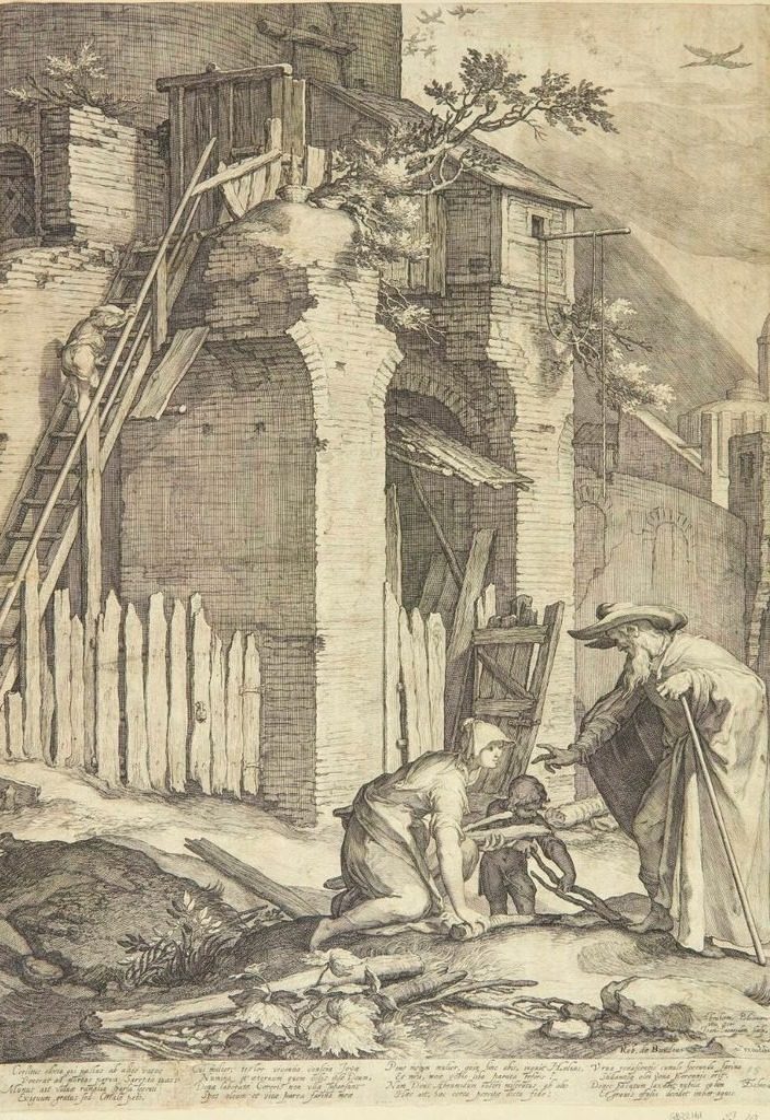 Elias kommer til enken i Sarepta by Jan Saenredam