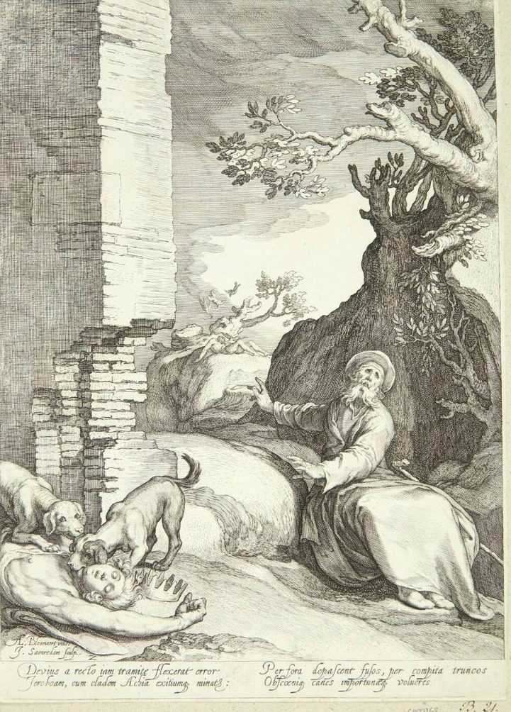 Ahija og Jeroboams kone by Jan Saenredam