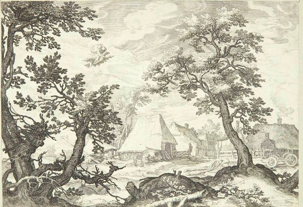Landskab med Ganymedes' bortførelse by Jan Saenredam