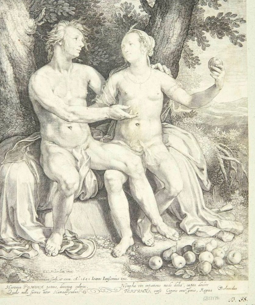 Vertumnus og Pomona by Jan Saenredam