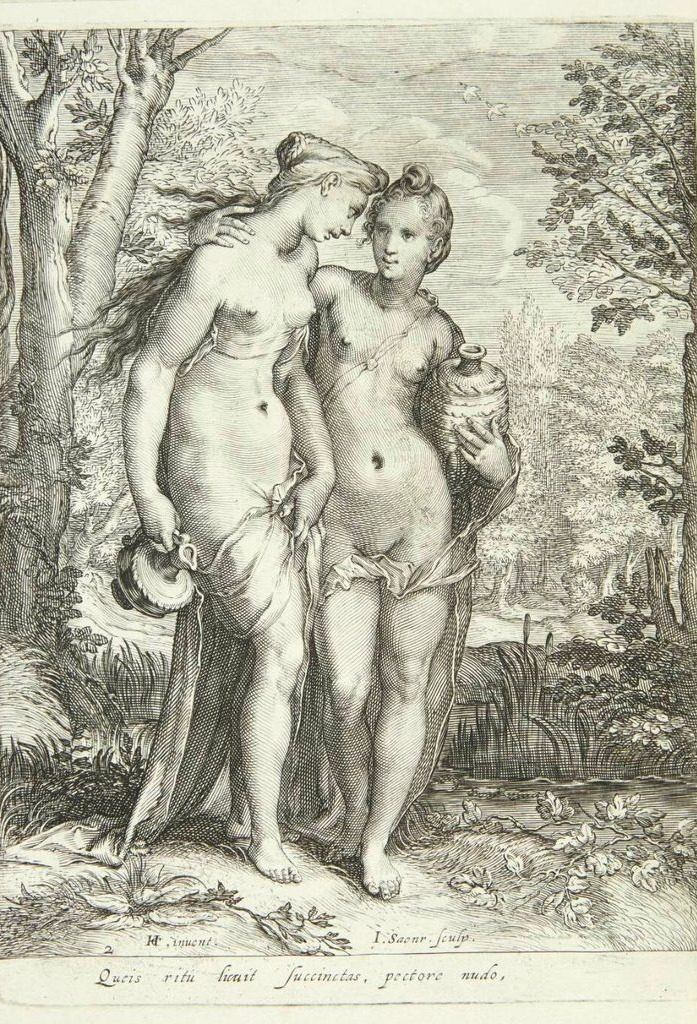 To af Dianas nymfer med kander by Jan Saenredam