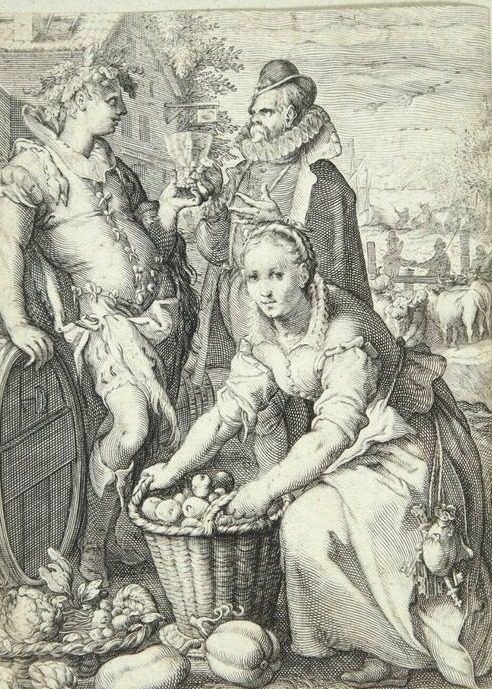 Høst og vinsmagning. Efterår by Jan Saenredam
