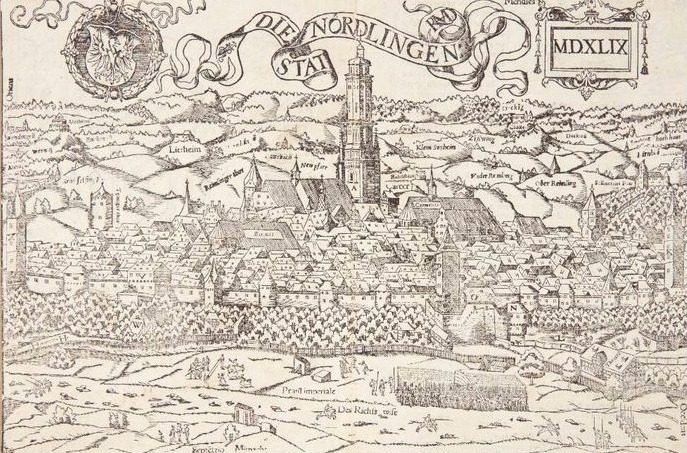Kort over Nördlingen by Hans Rudolf Manuel Deutsch
