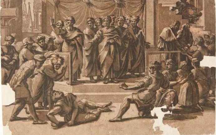 Ananias' død by Ugo da Carpi