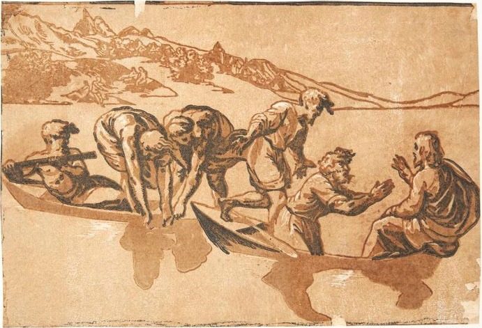 Peters fiskedræt by Ugo da Carpi