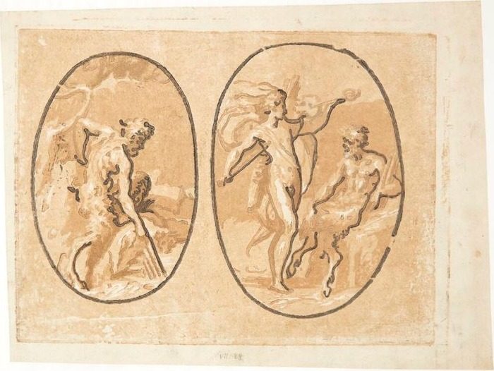 "Pan" og "Apollon og Marsyas" by Ugo da Carpi
