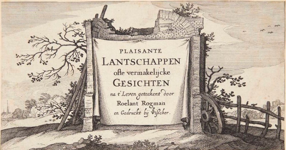 Titelblad til "Landskaber med landsbyer nær Amsterdam" by Claes Jansz. Visscher