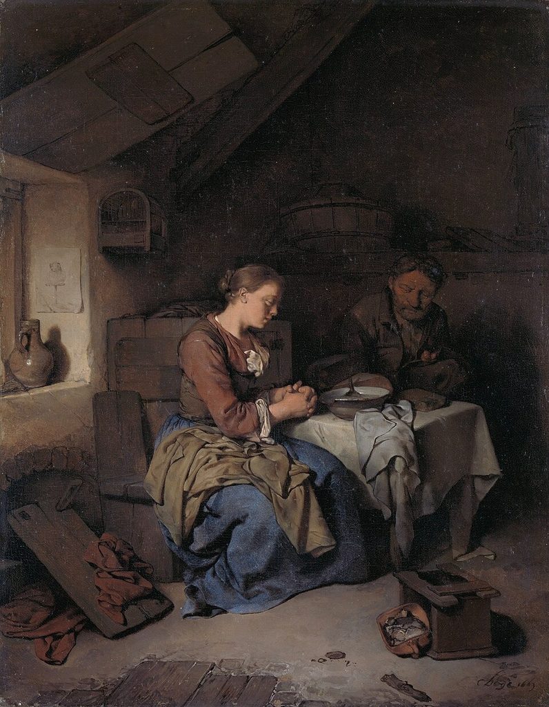Saying Grace . by Cornelis Pietersz Bega