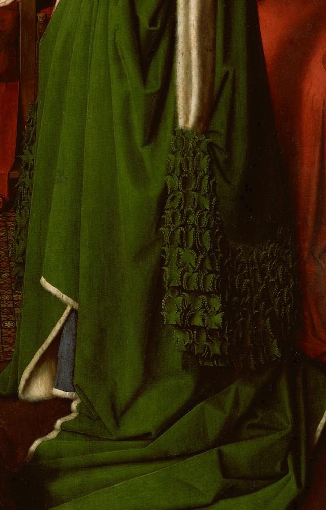 Arnolfini-Hochzeit, Hochzeitsbild des Giovanni Arnolfini und seine Frau Giovanna Cenami, Detail by Jan van Eyck