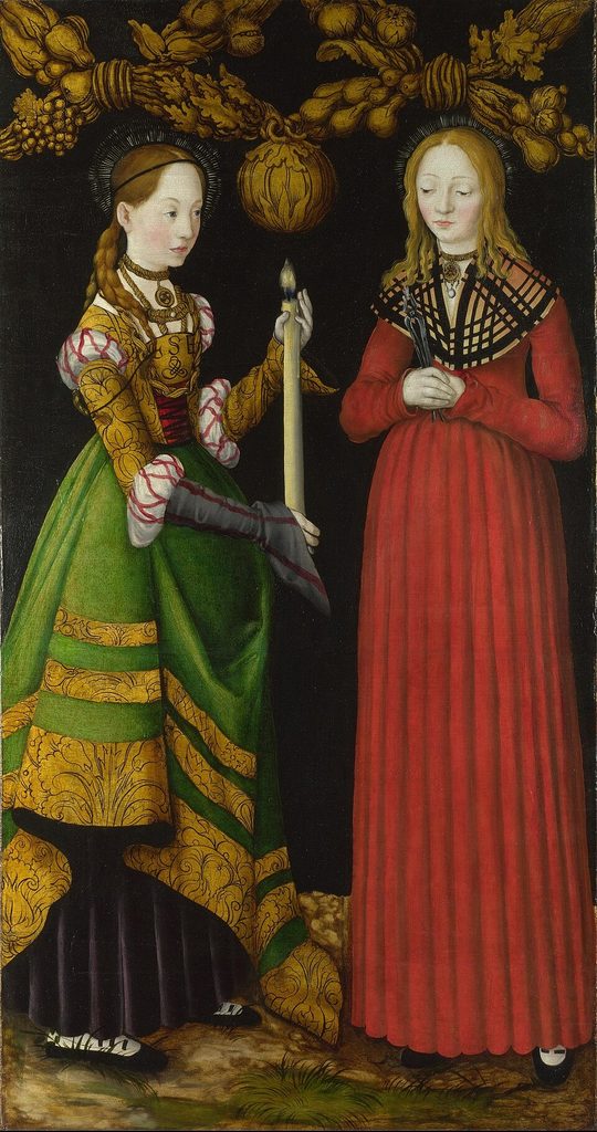 Katharinenaltar: Hl. Genoveva und Hl. Apollonia Saints Genevieve and Apollonia by Lucas Cranach the Elder