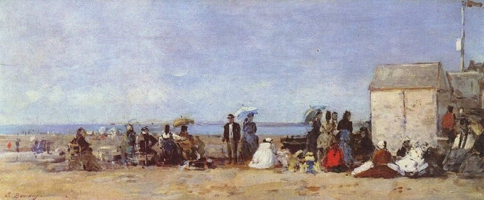 Beach Scene, Trouville by Eugène Louis Boudin