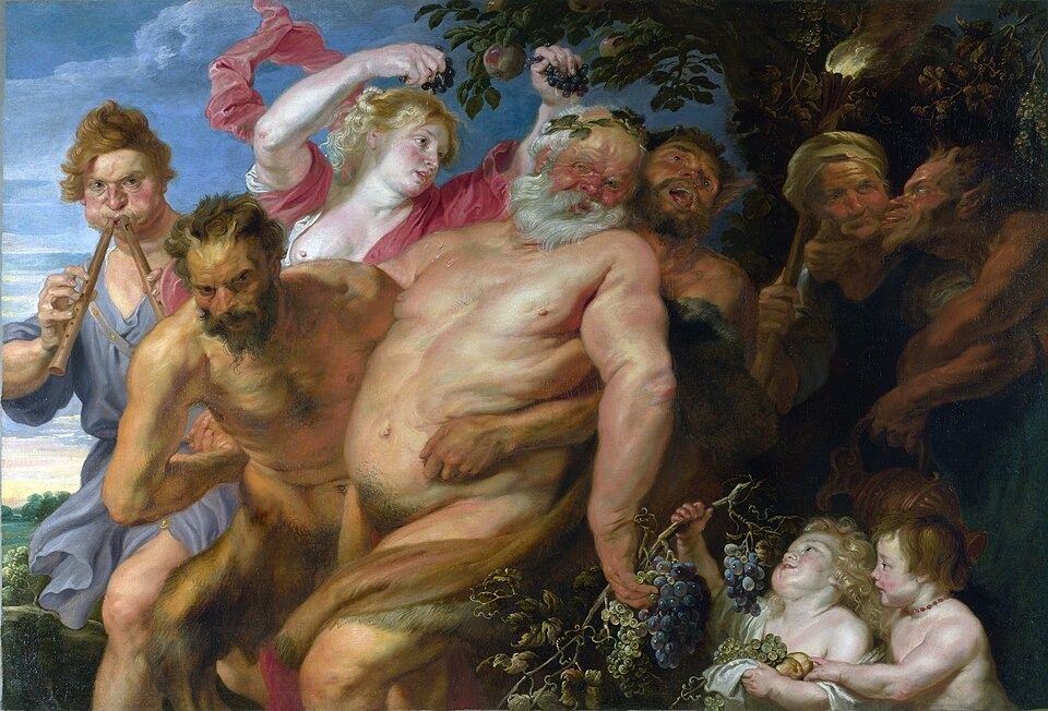 Drunken Silenus supported by Satyrs by Attributed to Anthony van Dyck