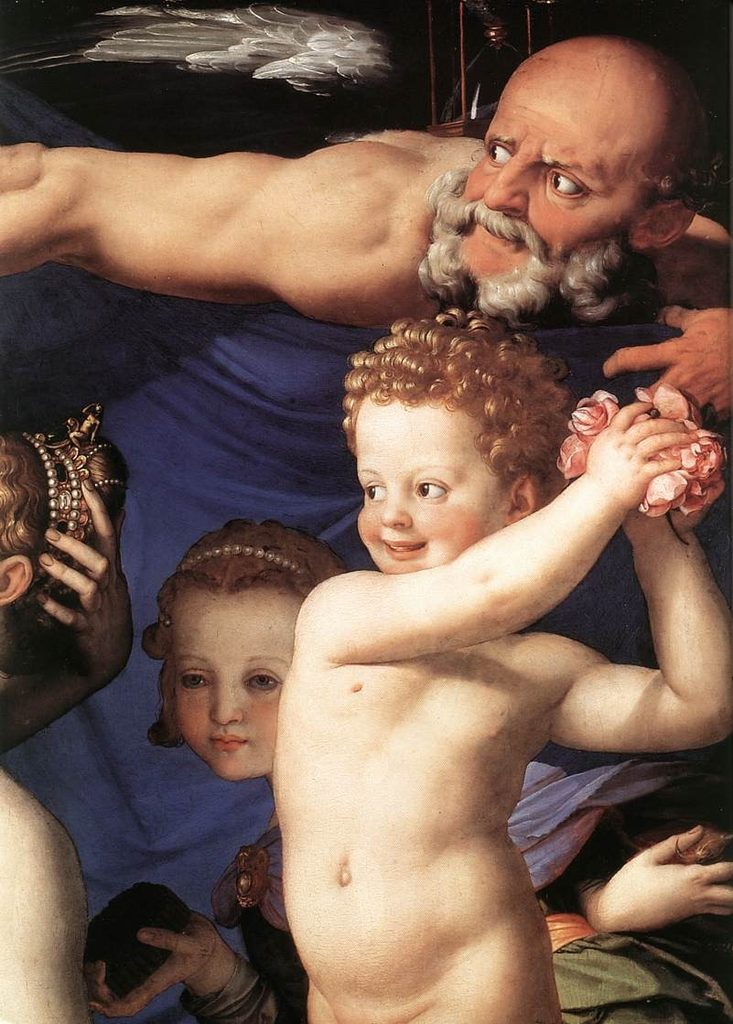 Venus, Cupid and Time (detail) by Bronzino
