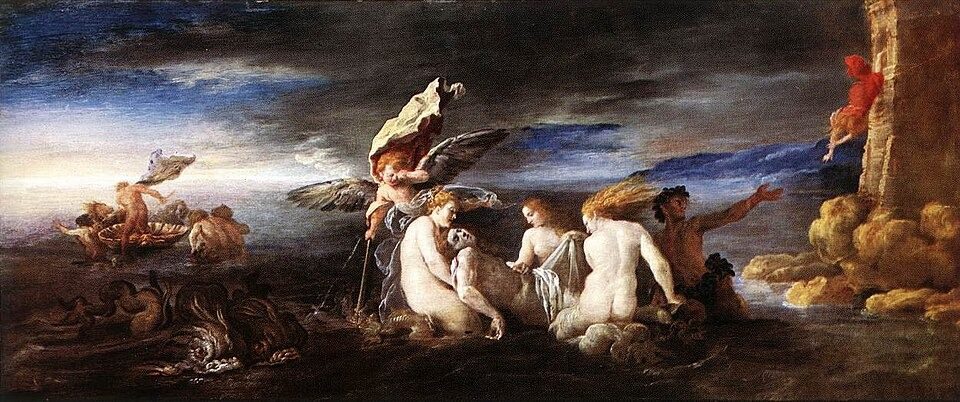 Hero Mourning the Dead Leander by Domenico Fetti